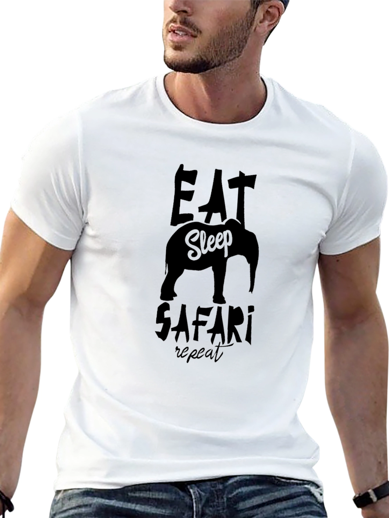 Eat Sleep Safari Repeat Graphic T-Shirt