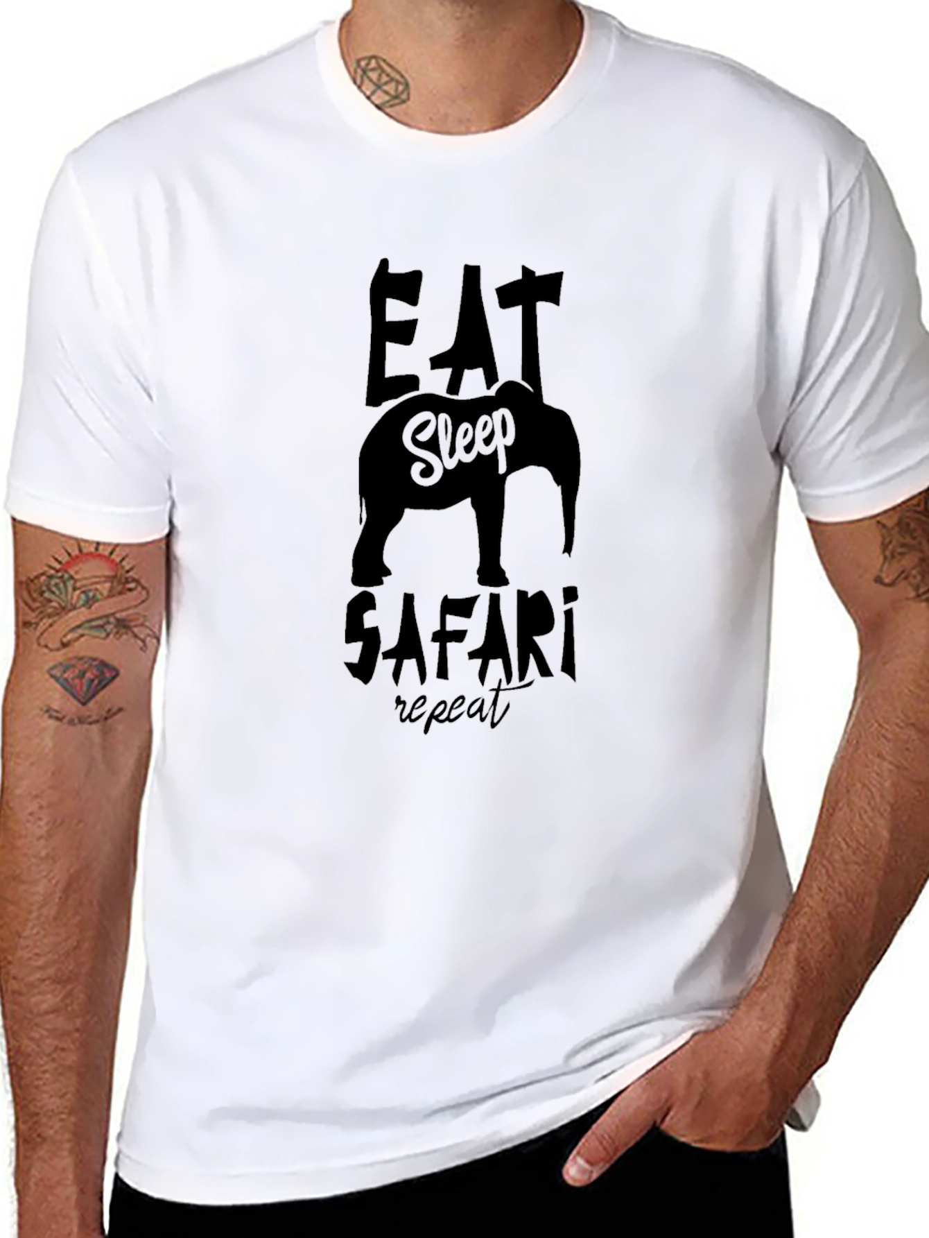 Eat Sleep Safari Repeat Graphic T-Shirt