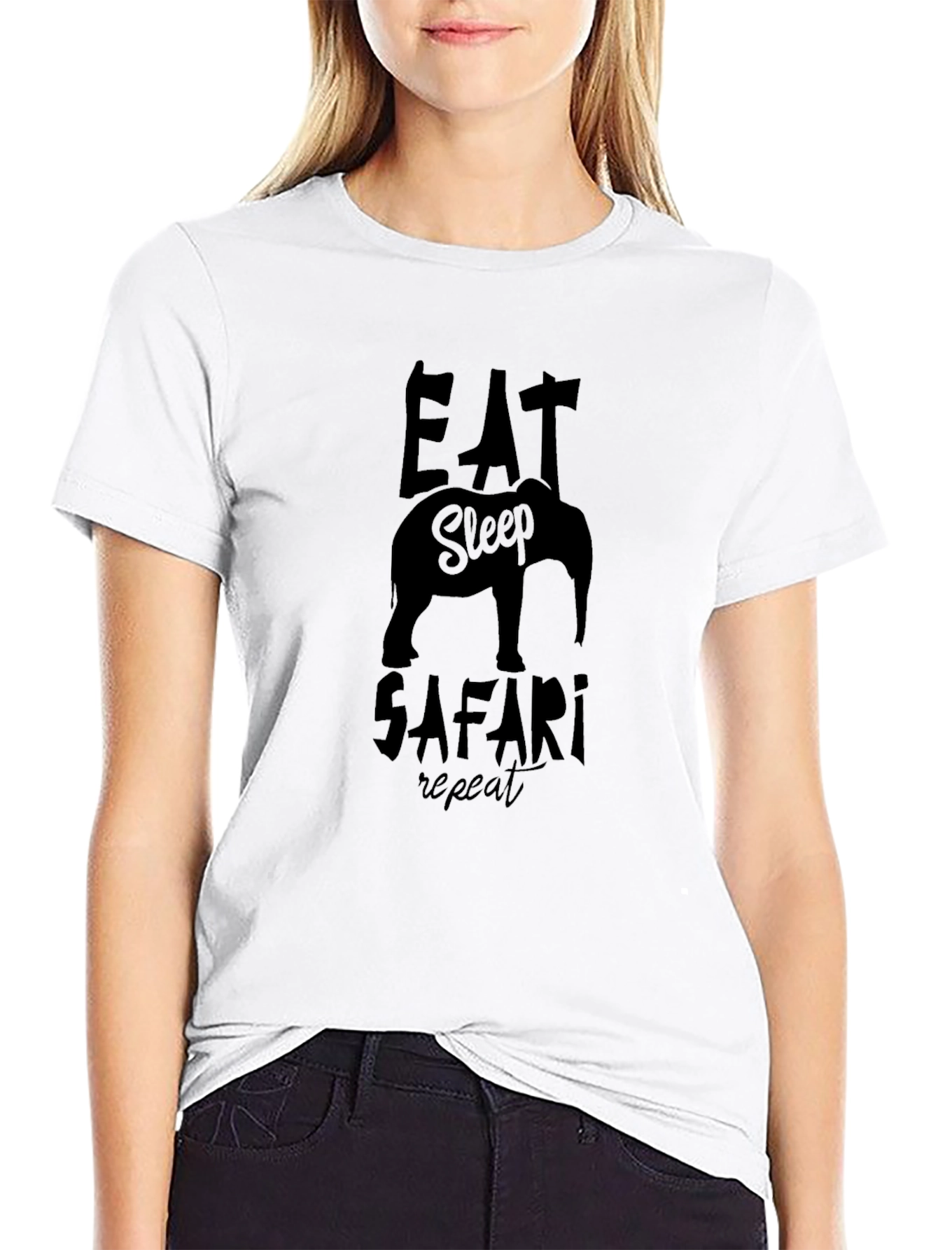 Eat Sleep Safari Repeat Graphic T-Shirt