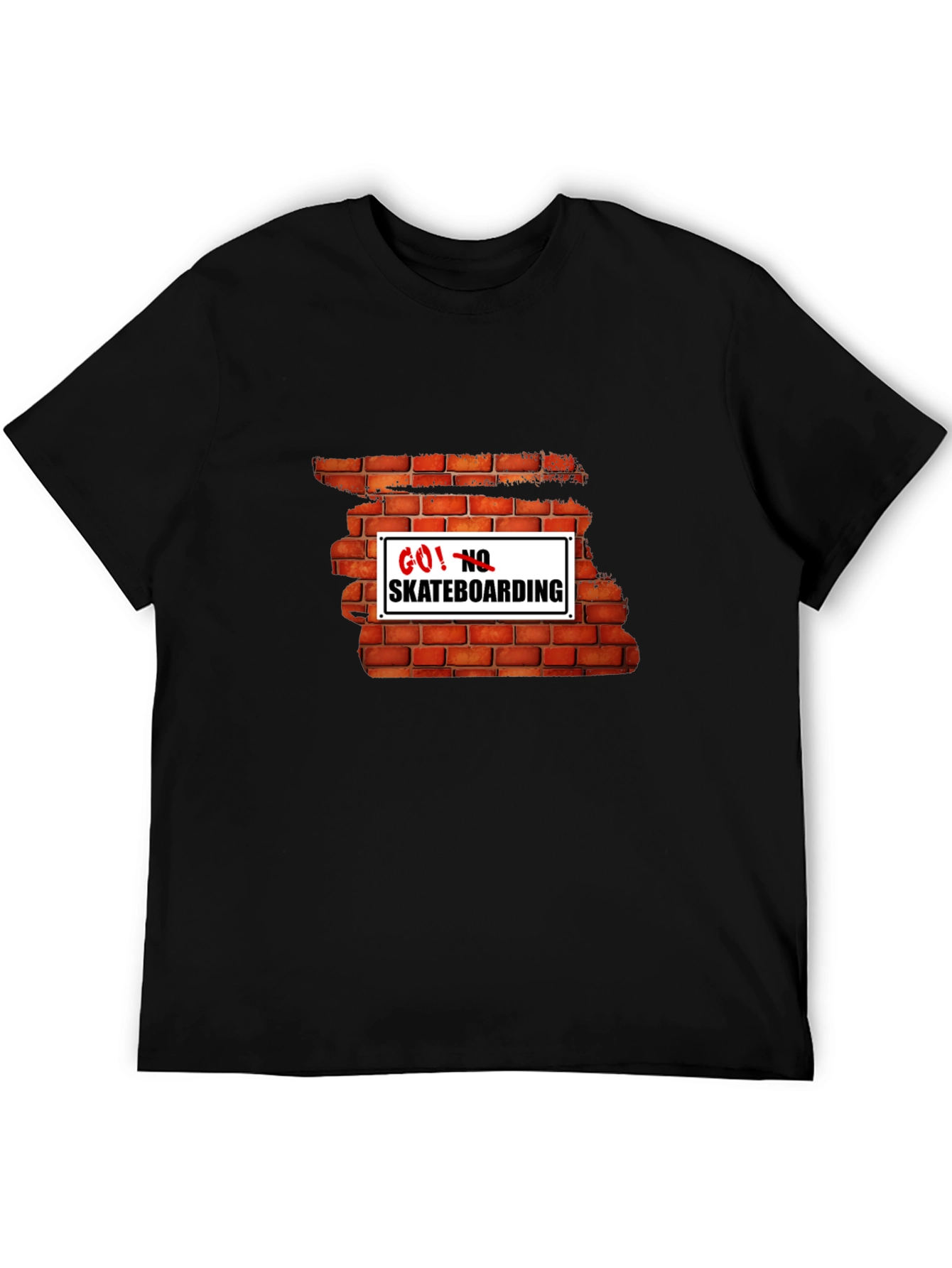 Go! No Skateboarding Brick Wall Graphic Tee