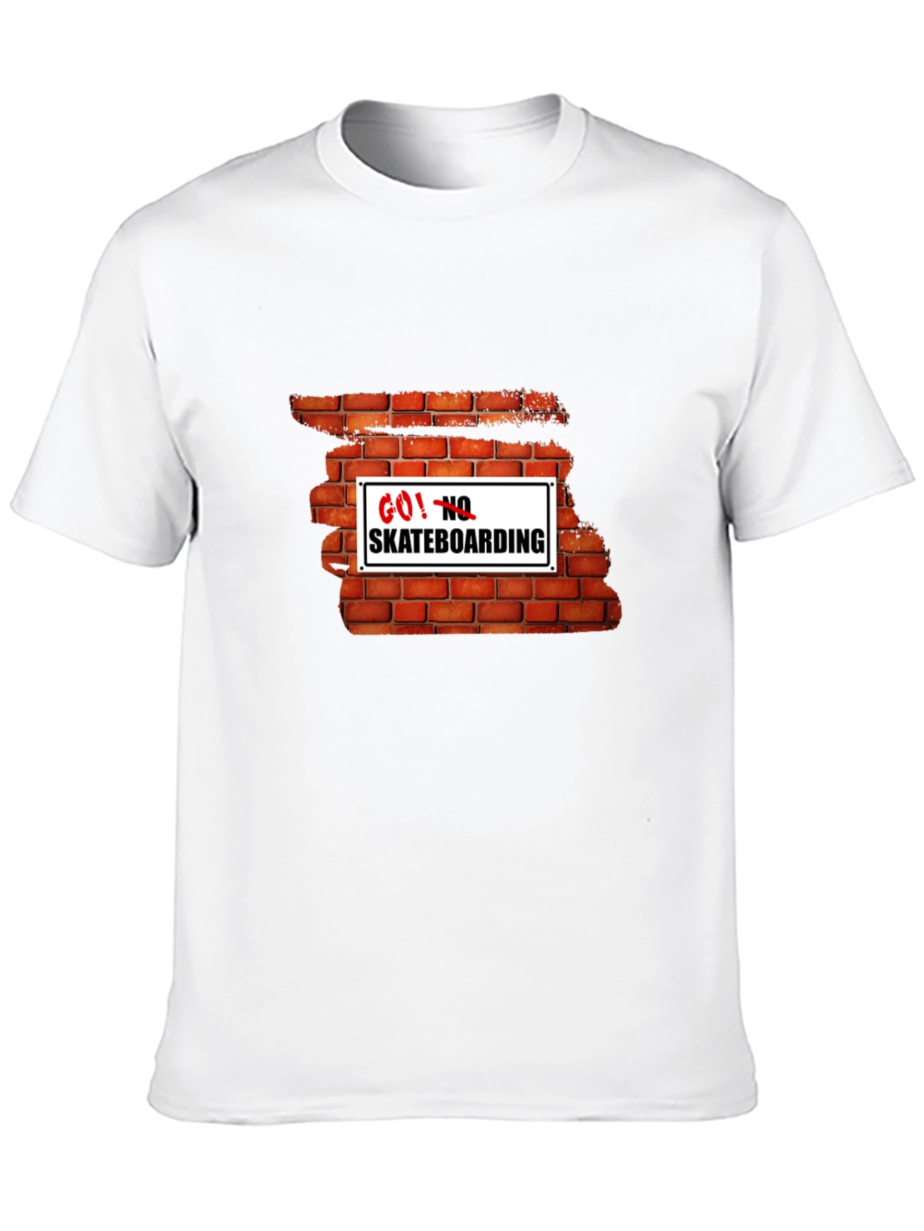 Go! No Skateboarding Brick Wall Graphic Tee