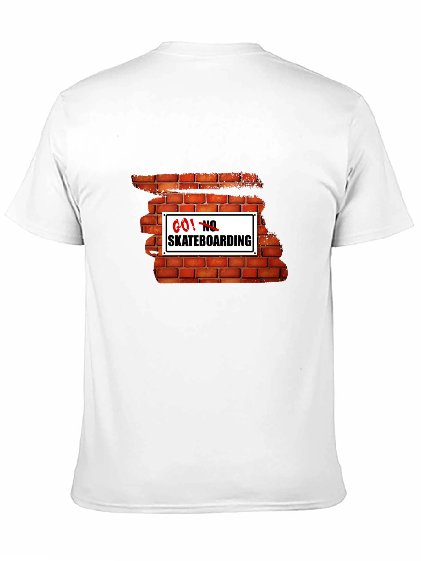 Go! No Skateboarding Brick Wall Graphic Tee