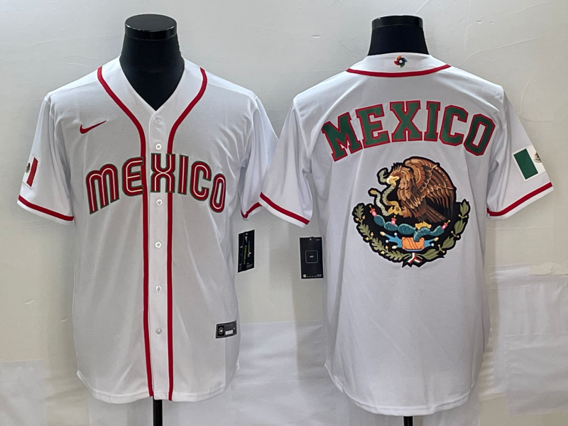Men's 2023 World Baseball Classic Mexico White Replica Baseball Jerseys