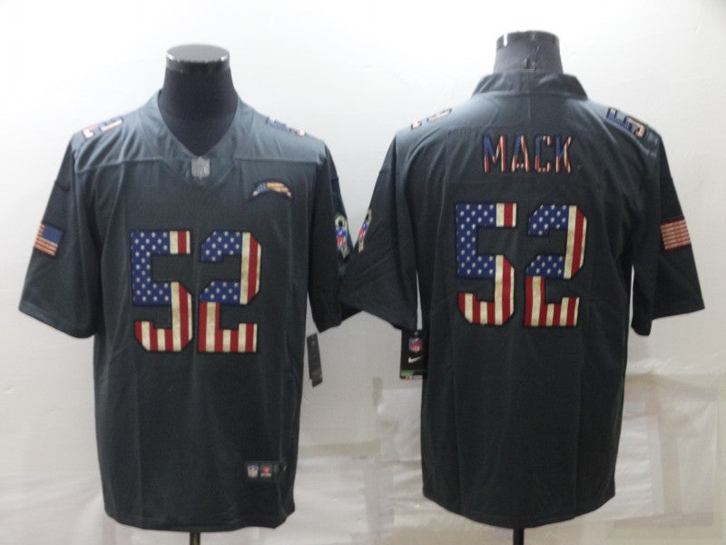 Men's Los Angeles Chargers Khalil Mack #52 Black Game Player Jerseys