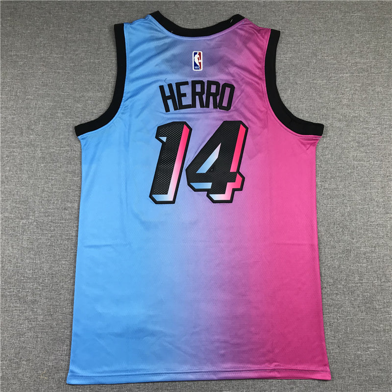 Men's Miami Heat Tyler Herro #14 Pink/Blue Swingman Player Jerseys