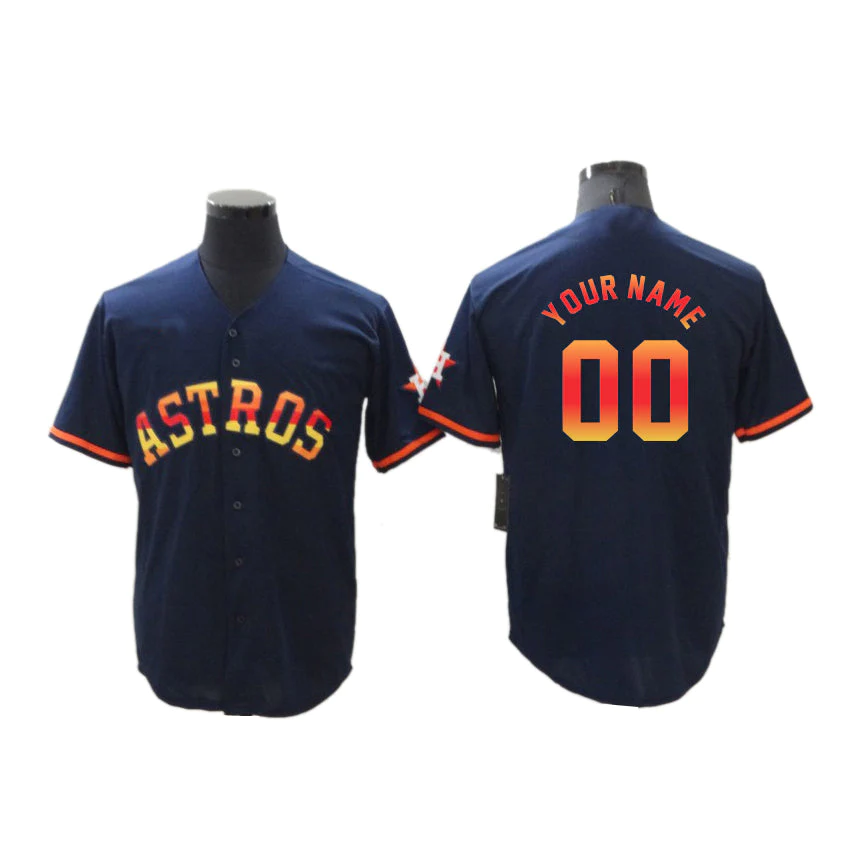 Men's Houston Astros Navy Replica Custom Jerseys