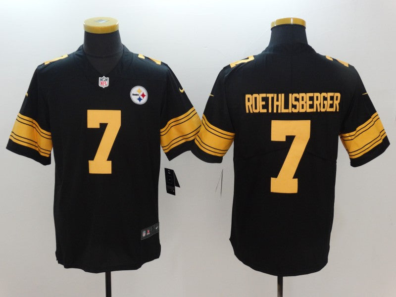 Men's Pittsburgh Steelers Ben Roethlisberger #7 Black Alternate Legend Jerseys