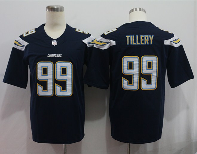 Men's Los Angeles Chargers Jerry Tillery #99 Navy Game Jerseys