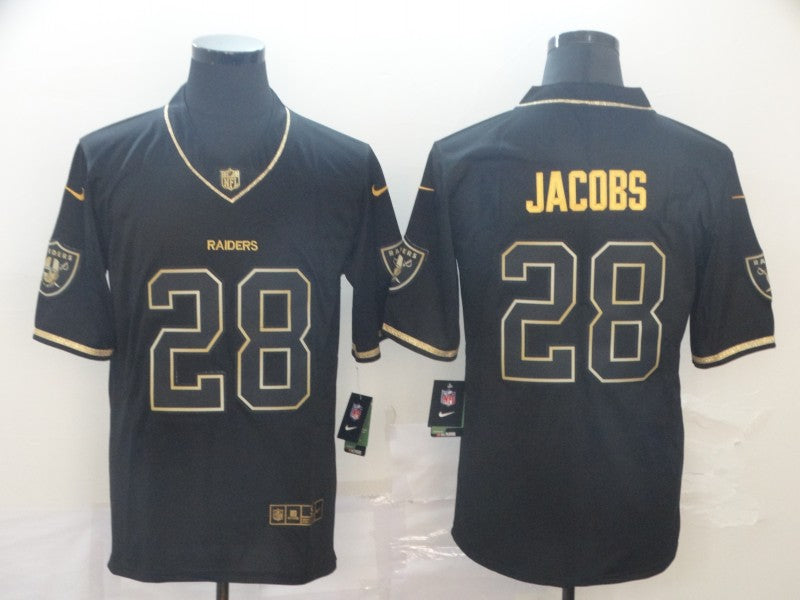Men's Las Vegas Raiders Josh Jacobs #28 Black Player Game Jerseys