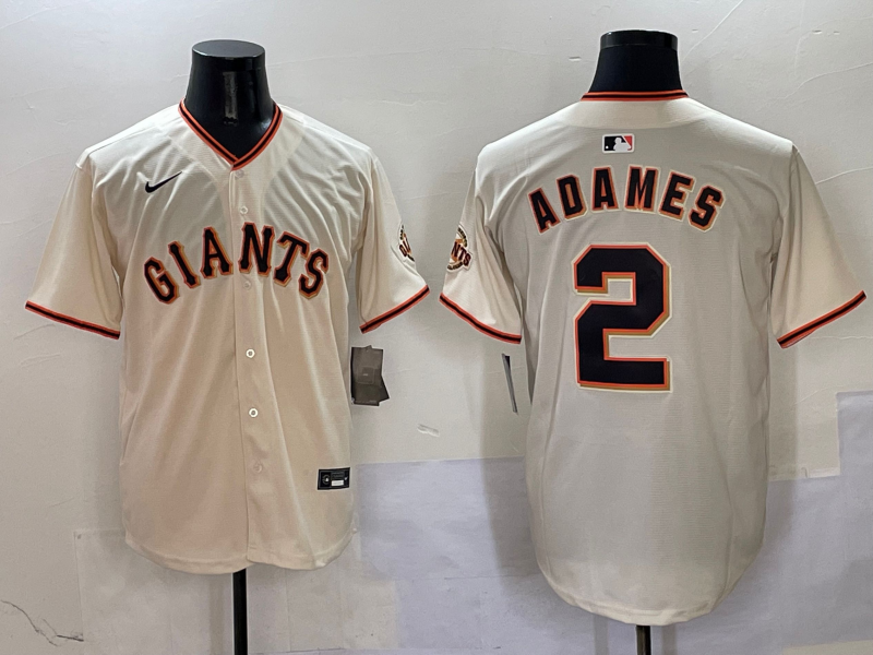 Men's San Francisco Giants Willy Adames #2 Cream Home Replica Player Jerseys