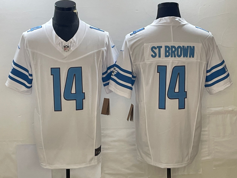 Men's Detroit Lions Amon-Ra St. Brown #14 White Game Jerseys
