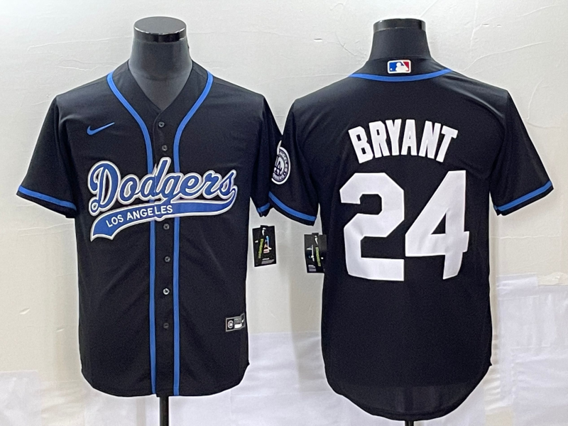 Men's Los Angeles Dodgers Kobe Bryant #24 Black Player Jerseys Joint Edition