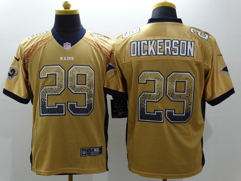 Men's Los Angeles Rams Eric Dickerson #29 Yellow Game Jerseys