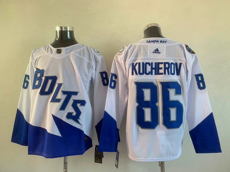 Men's Tampa Bay Lightning Nikita Kucherov #86 White Player Game Jerseys