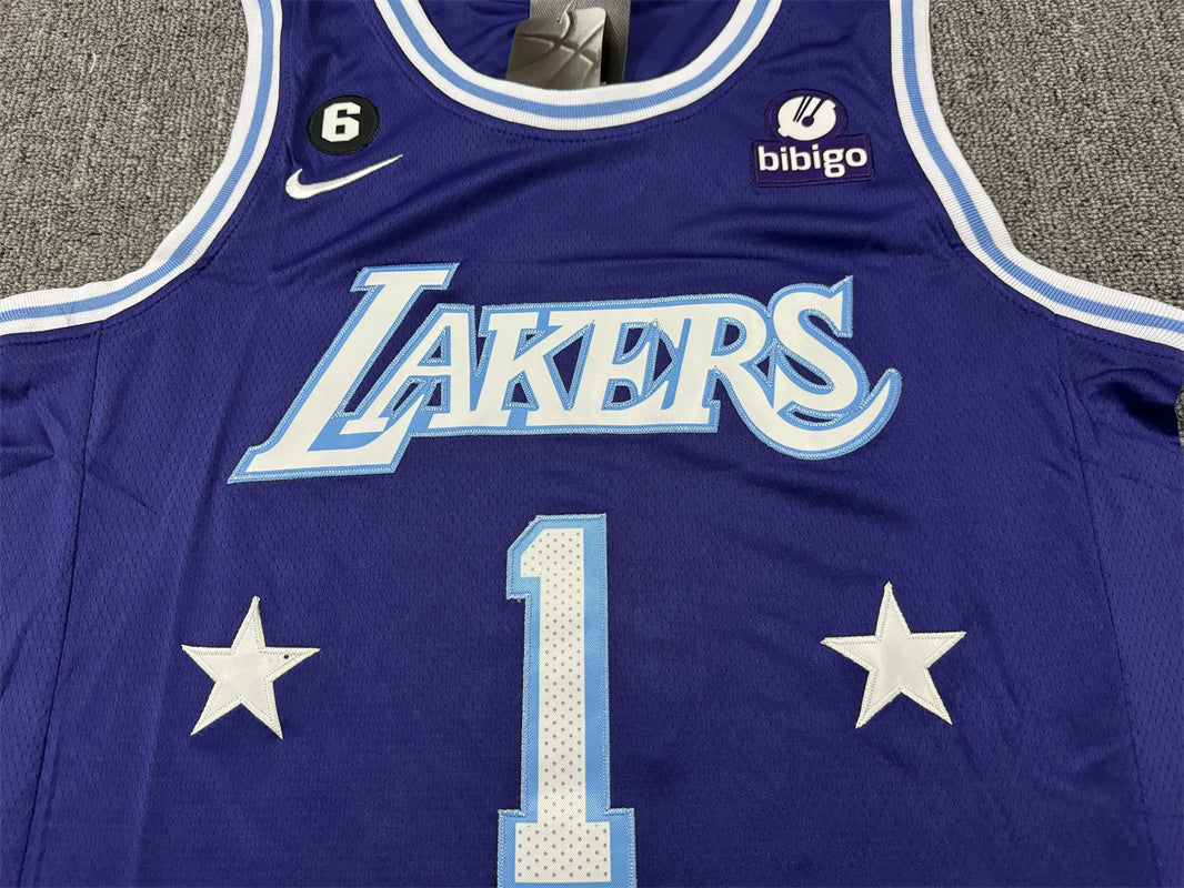 Men's Los Angeles Lakers D'Angelo Russell #1 Purple Swingman Jerseys