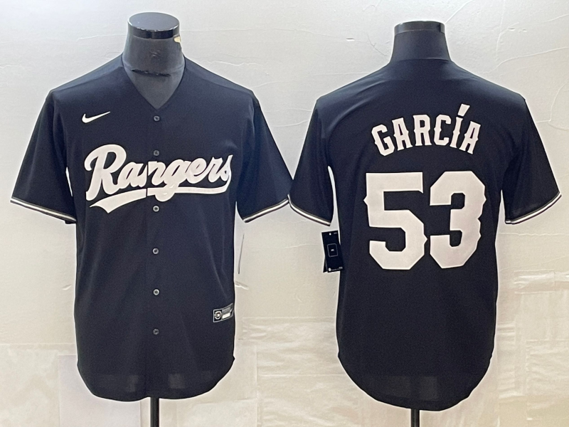 Men's Texas Rangers Adolis Garcia #53 Black Replica Player Jerseys