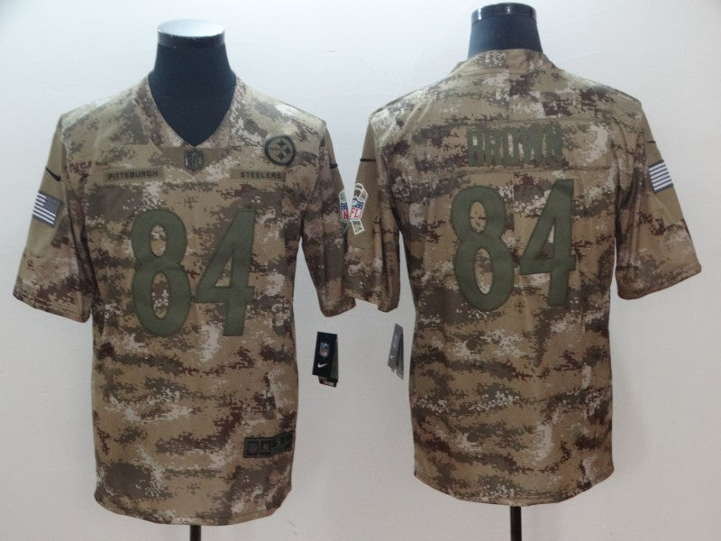 Men's Pittsburgh Steelers Antonio Brown #84 Camouflage Game Jerseys
