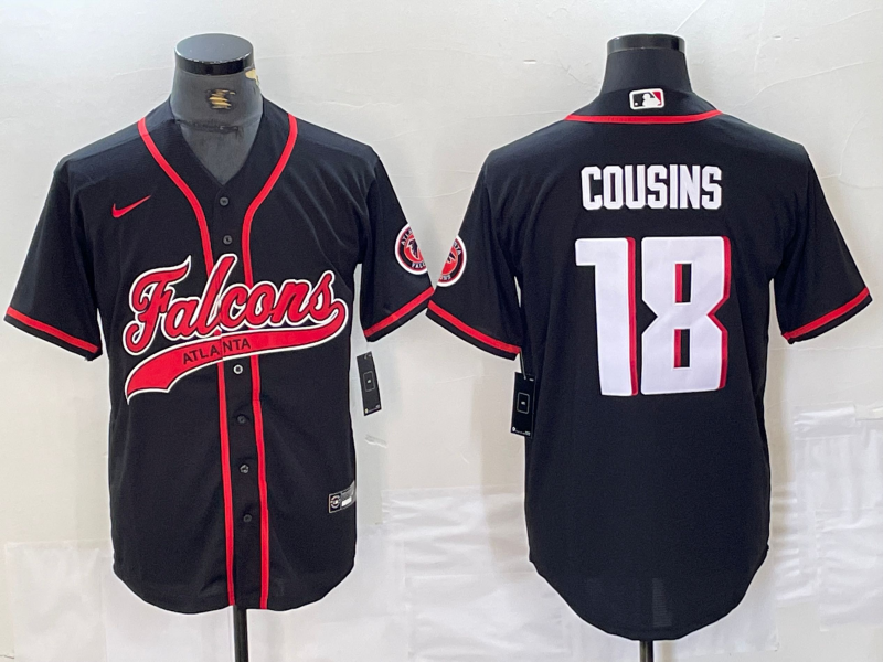 Men's Atlanta Falcons Kirk Cousins #18 Black Player Jerseys Joint Edition
