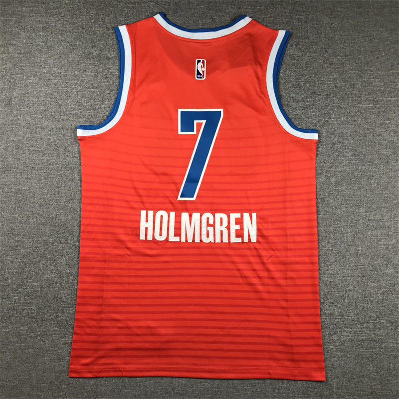 Men's Oklahoma City Thunder Chet Holmgren #7 Orange 2022/23 Swingman Jerseys - Statement Edition
