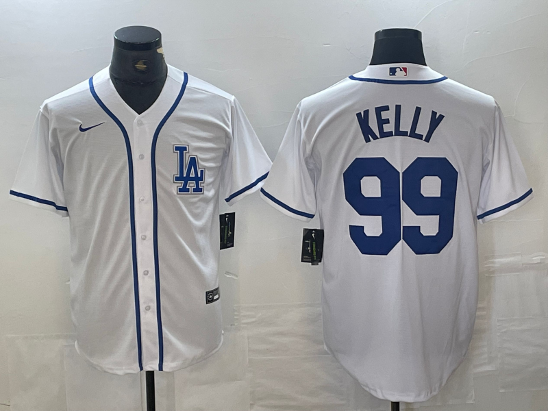 Men's Los Angeles Dodgers Joe Kelly #99 White Limited Player Jerseys