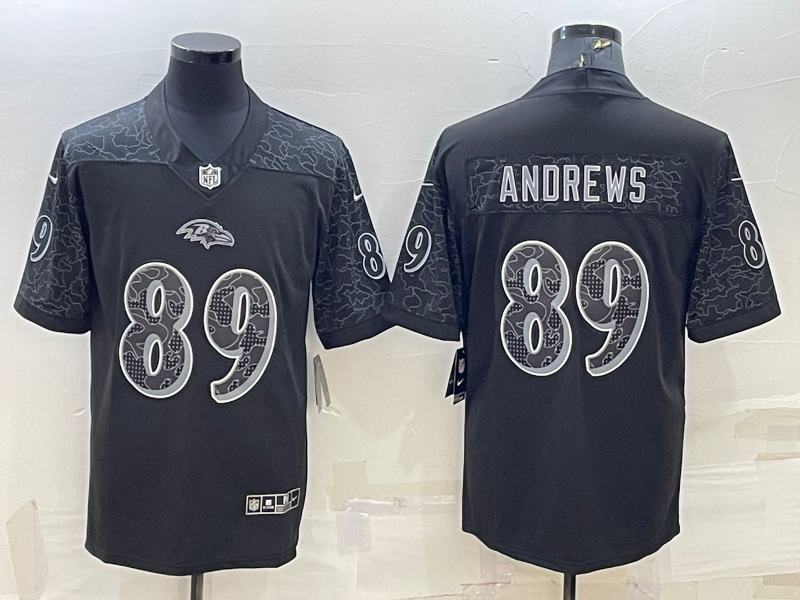 Men's Baltimore Ravens Mark Andrews #89 Black RFLCTV Limited Jerseys