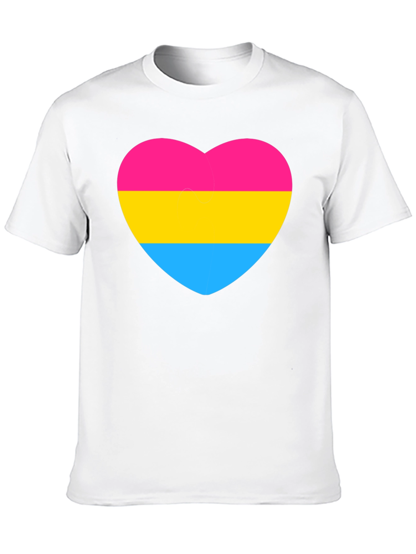 Pansexual Pride Heart Graphic Tee - Black