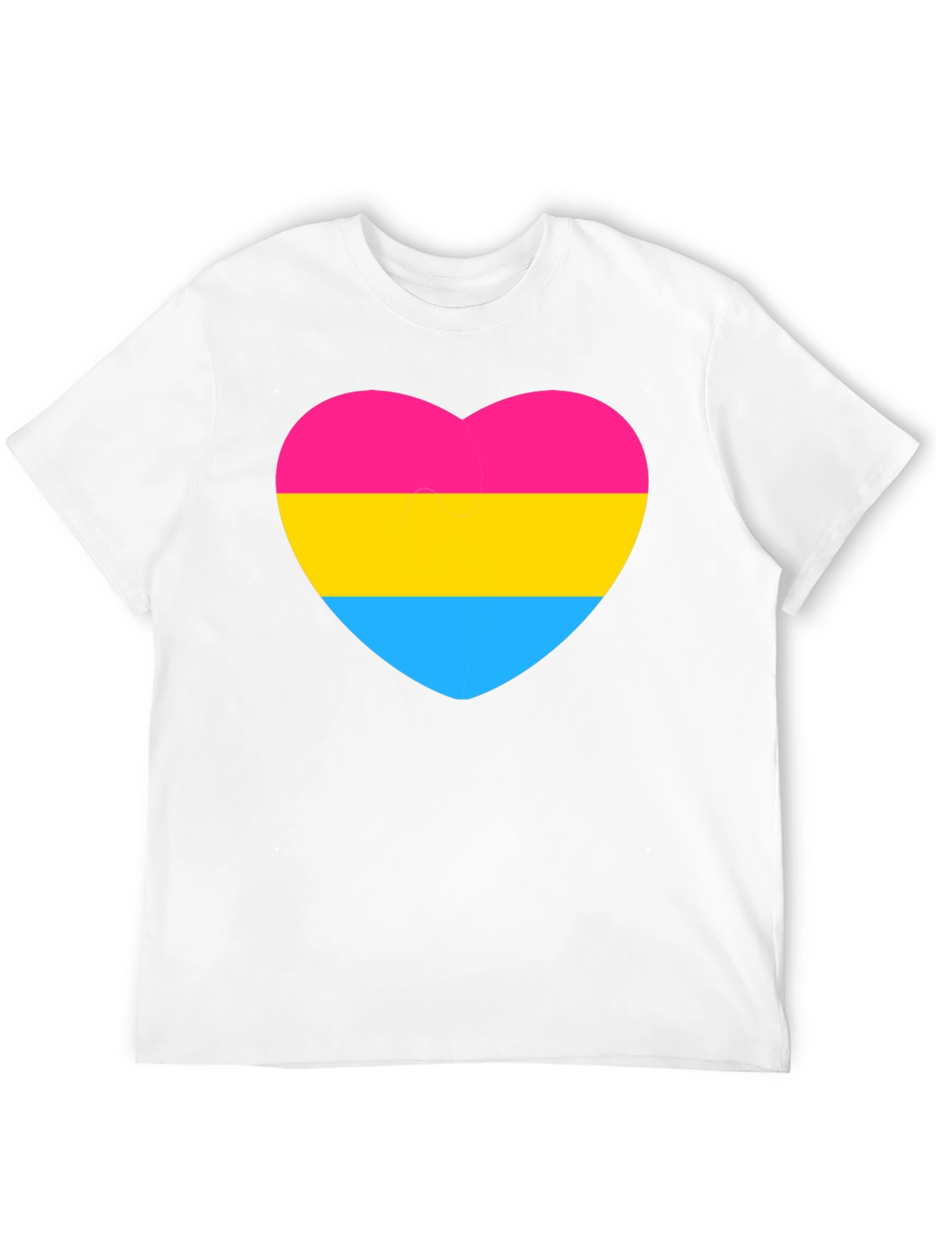 Pansexual Pride Heart Graphic Tee - Black