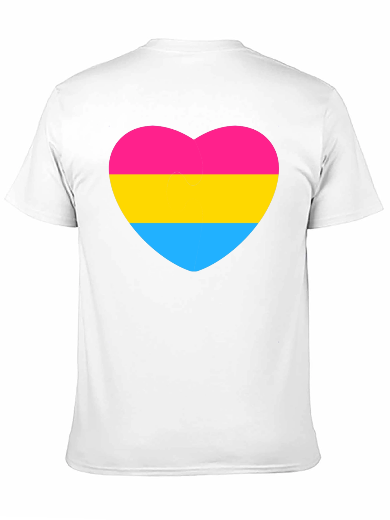 Pansexual Pride Heart Graphic Tee - Black