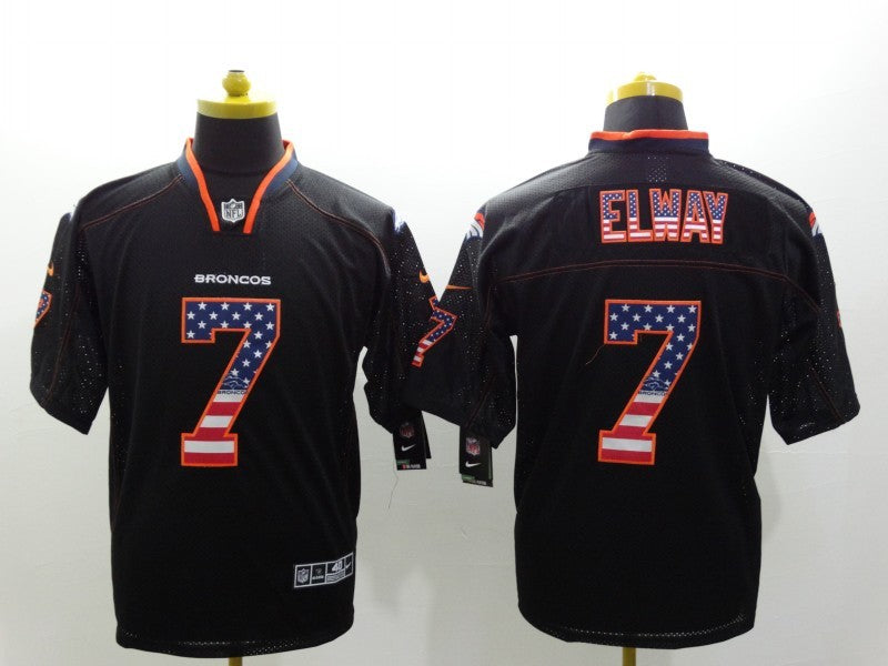 Men's Denver Broncos John Elway #7 Black Game Jerseys