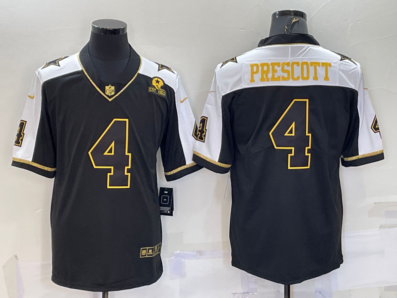 Men's Dallas Cowboys Dak Prescott #4 Black Player Jerseys