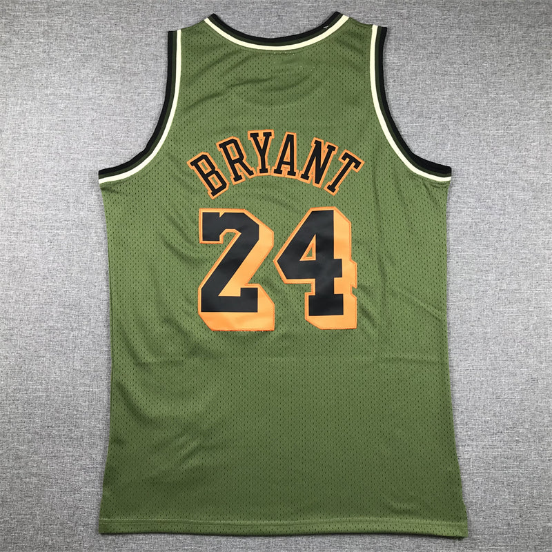 Men's Los Angeles Lakers Kobe Bryant #24 Army Green 1996-97 Hardwood Classics Swingman Jerseys