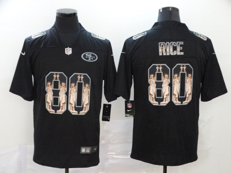Men's San Francisco 49ers #80 Jerry Rice Black Team Game Jerseys