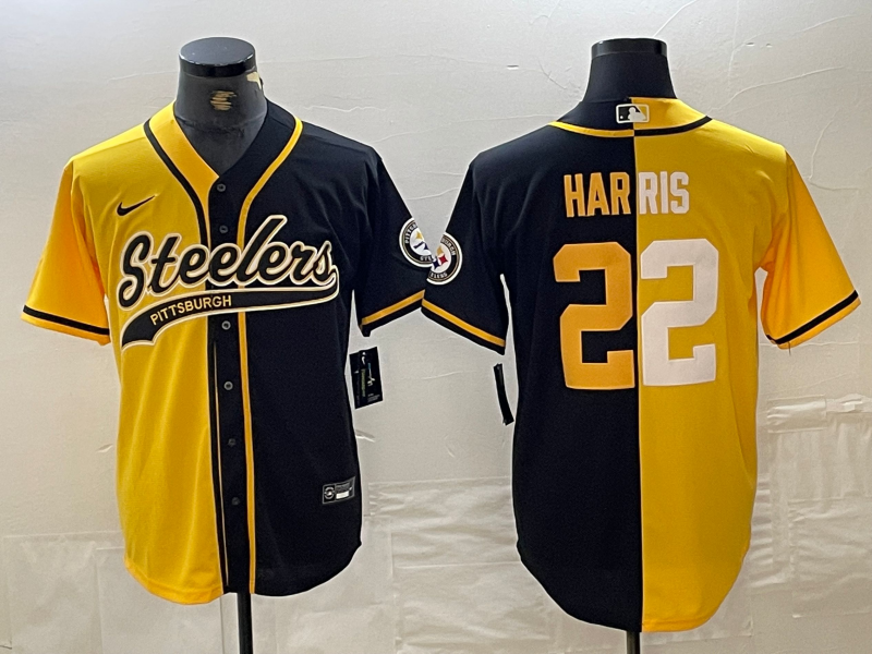 Men's Pittsburgh Steelers Najee Harris #22 Yellow/Black Game Jerseys Joint Edition