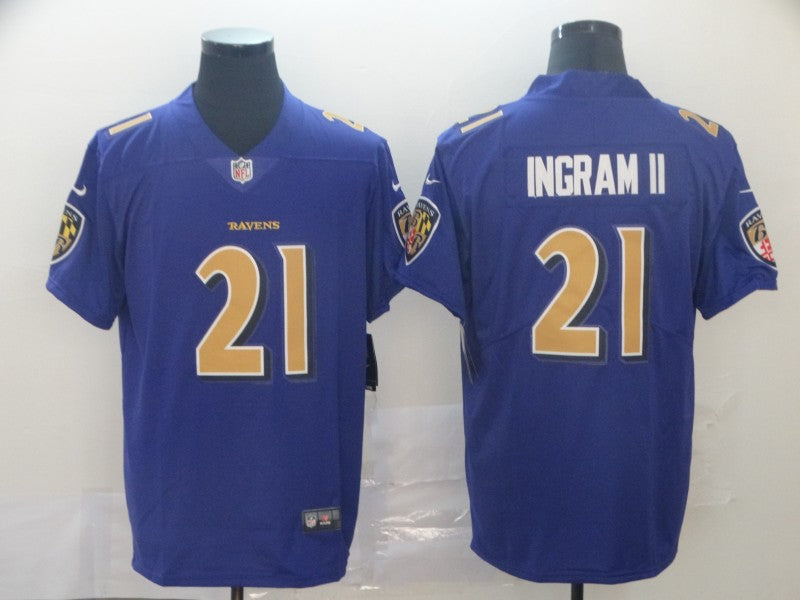 Men's Baltimore Ravens Mark Ingram II #21 Purple Game Jerseys
