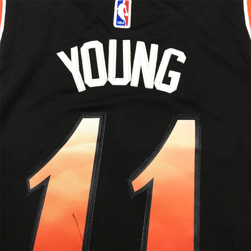 Men's Atlanta Hawks Trae Young #11 Black 2022/23 Swingman Jerseys - City Edition