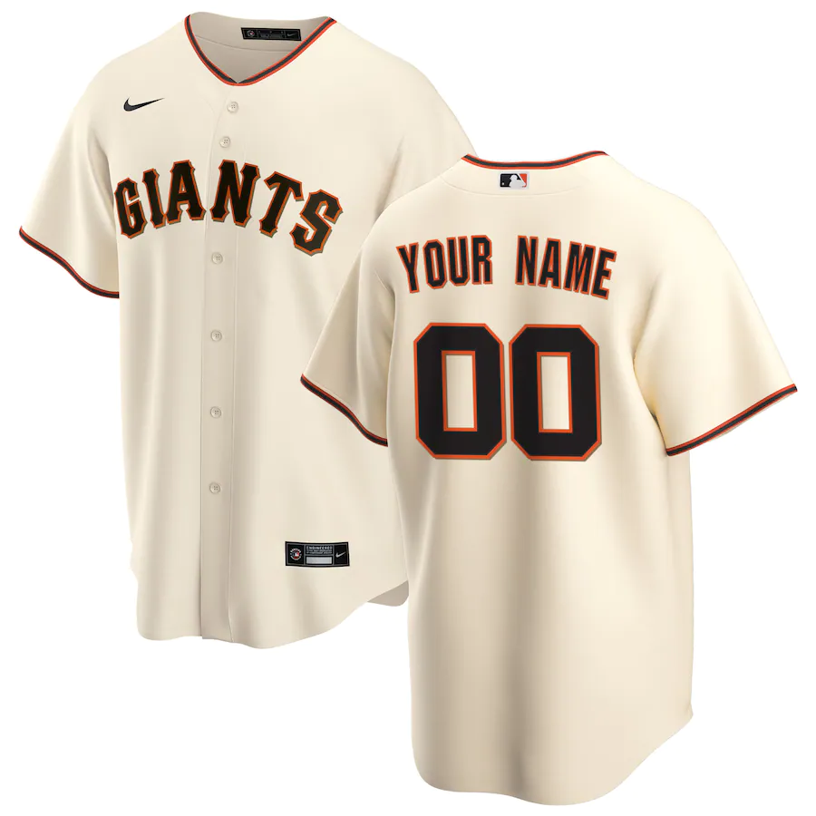 Men's San Francisco Giants Cream Home Replica Custom Jerseys