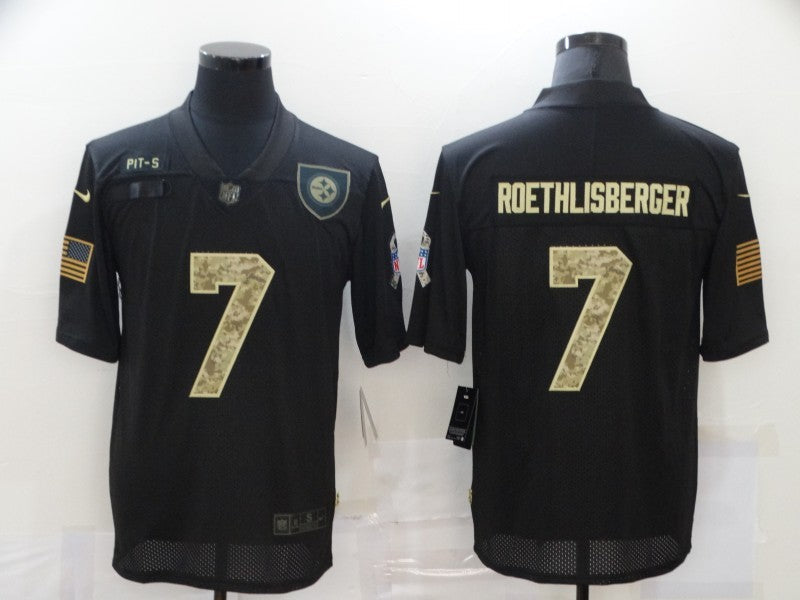 Men's Pittsburgh Steelers #7 Ben Roethlisberger Black Game Player Jerseys