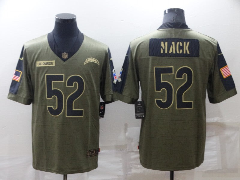 Men's Los Angeles Chargers Khalil Mack #52 Brown Game Jerseys