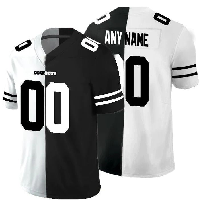 Custom1 Dallas Cowboys Black V White Peace Split Vapor Untouchable Limited Jerseys Stitched Jerseys Football Jerseys