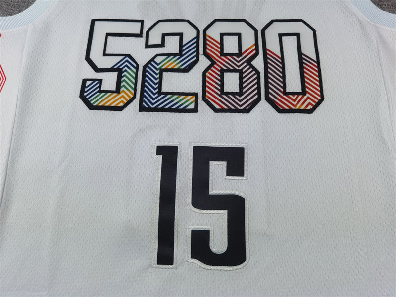 Men's Denver Nuggets Nikola Jokic #15 White 2024/25 Swingman Player Jerseys - City Edition