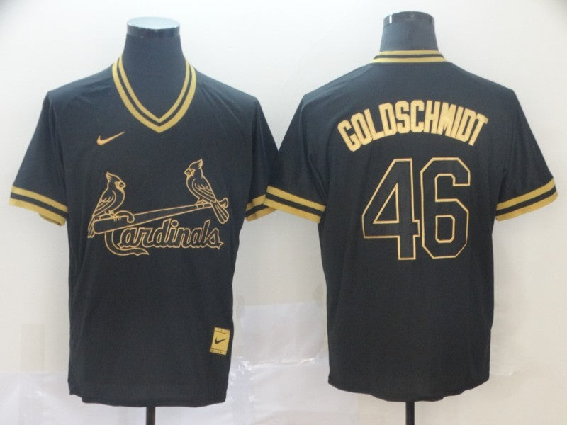 Men's St. Louis Cardinals Paul Goldschmidt #46 Black Replica Baseball Jerseys