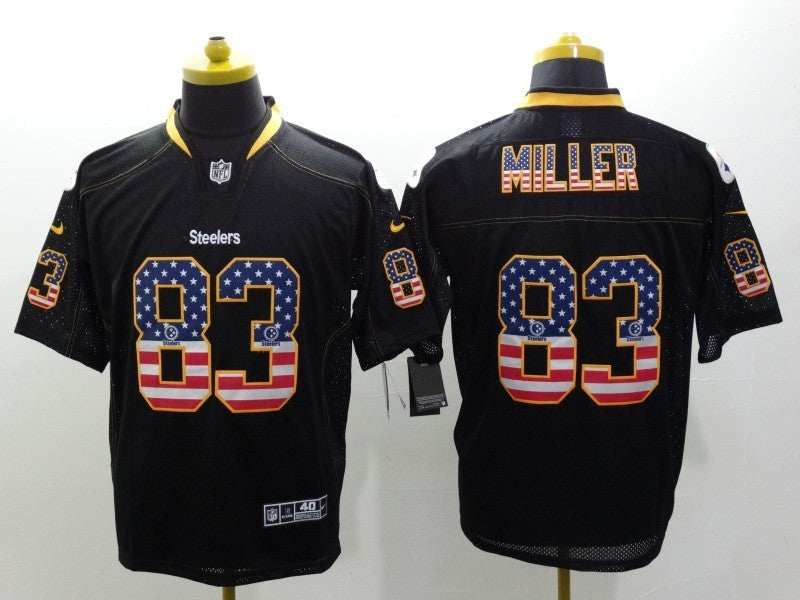 Men's Pittsburgh Steelers Heath Miller #83 Black Game Jerseys