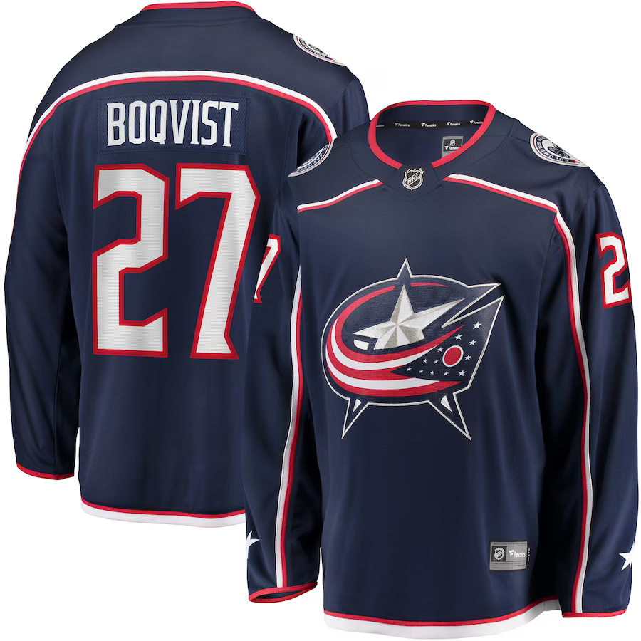 Men's Columbus Blue Jackets Adam Boqvist #27 Navy Home Breakaway Player Jerseys