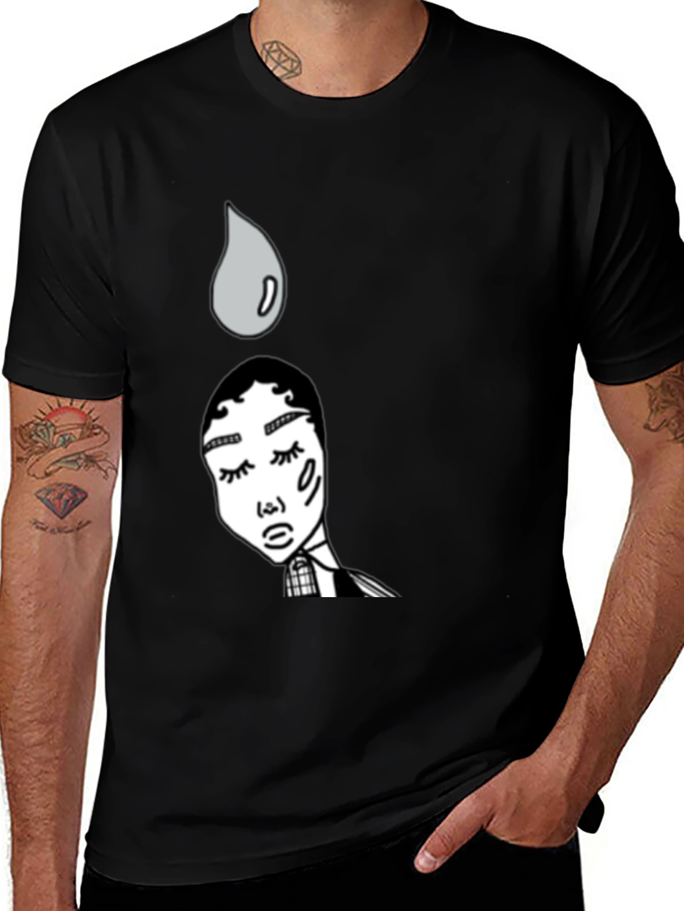 Unique Graphic Print Black T-Shirt