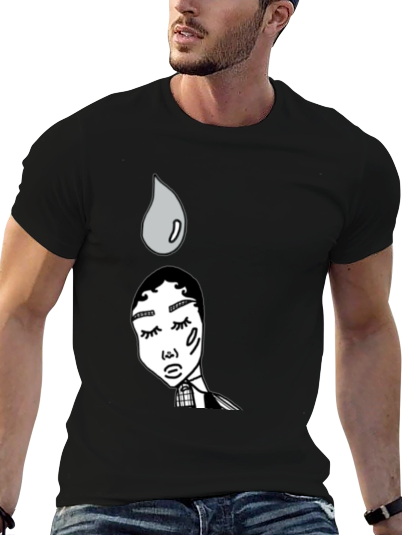 Unique Graphic Print Black T-Shirt