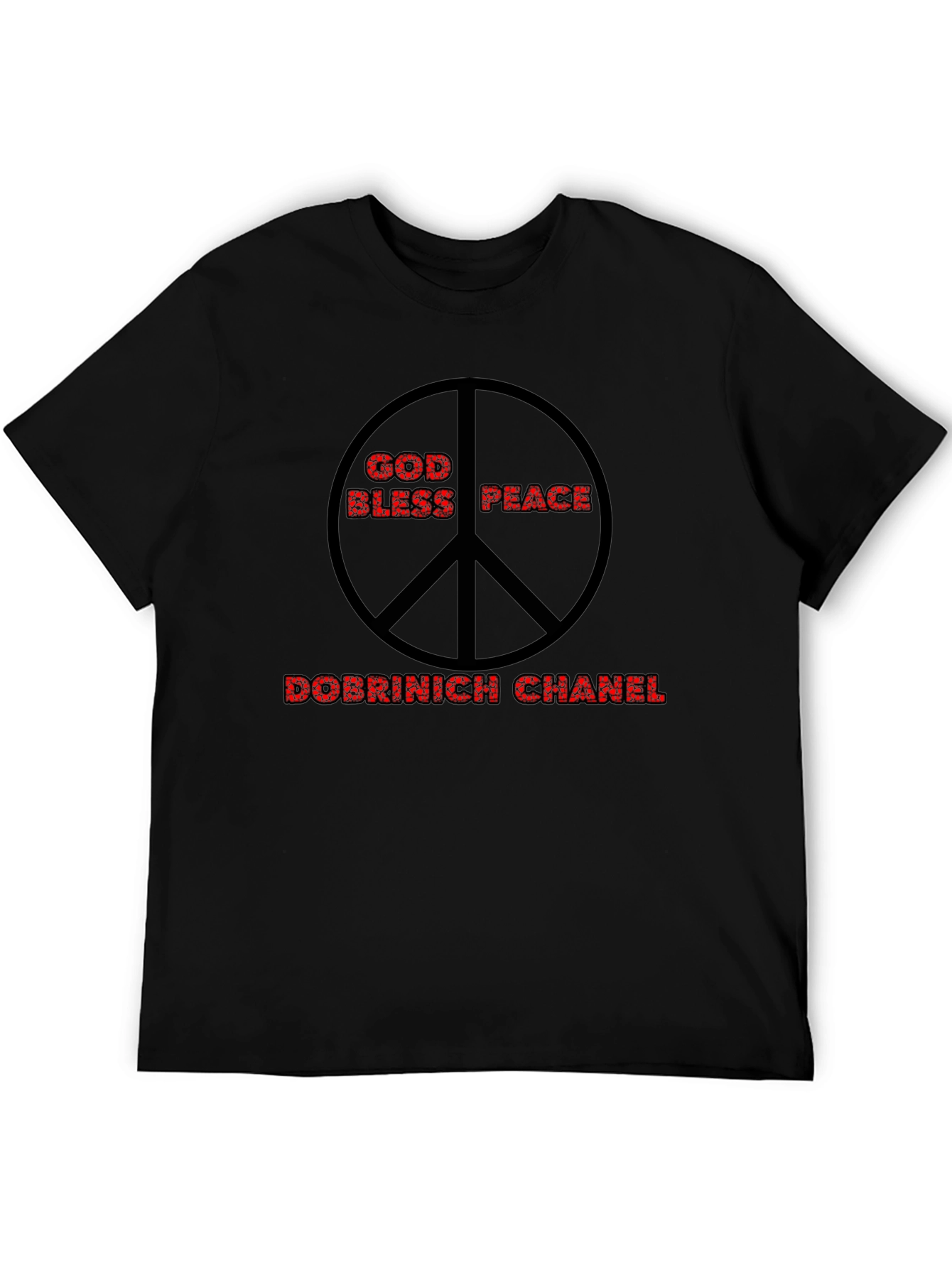 God Bless Peace Graphic Black T-Shirt