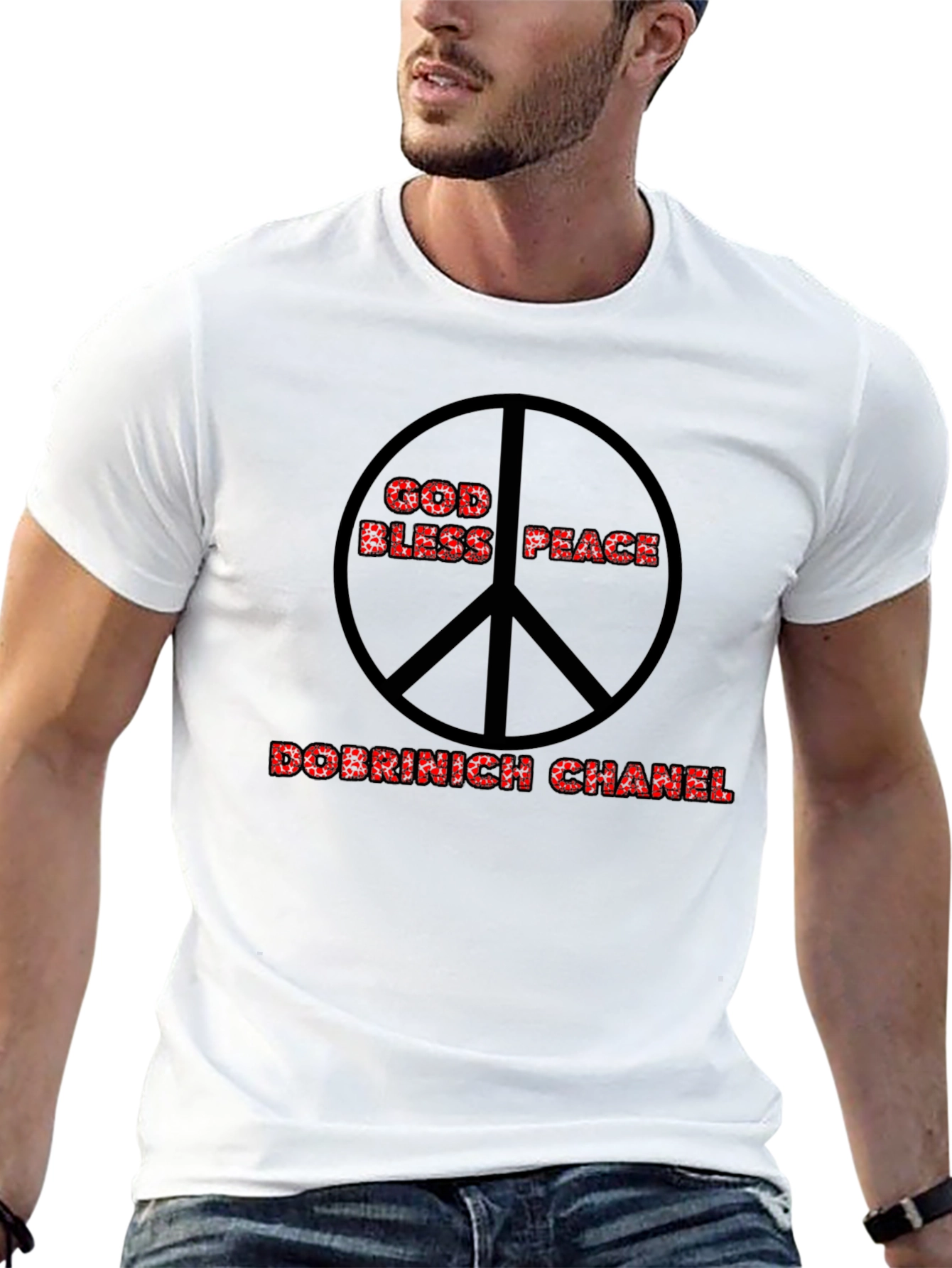 God Bless Peace Graphic Black T-Shirt