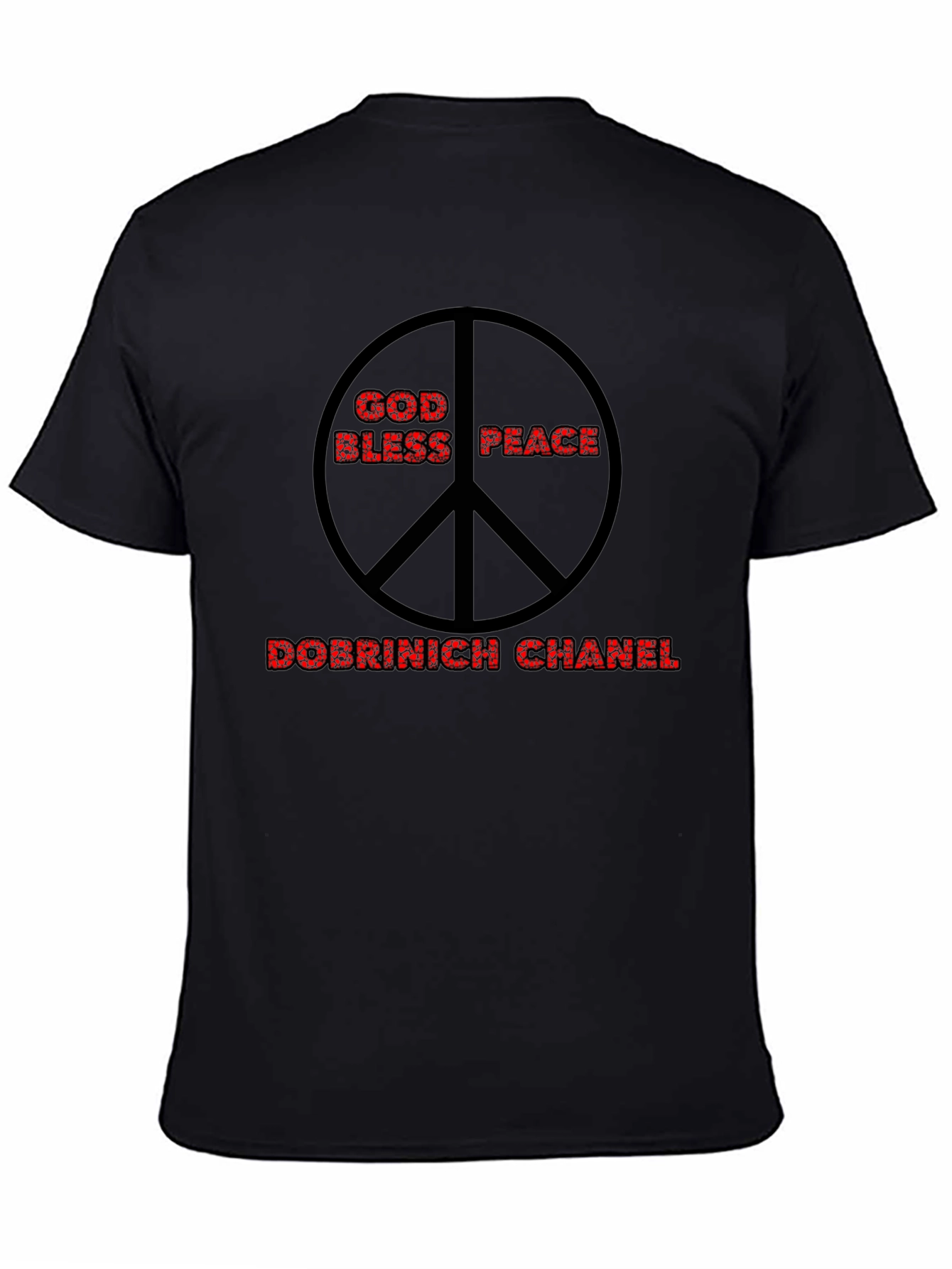God Bless Peace Graphic Black T-Shirt