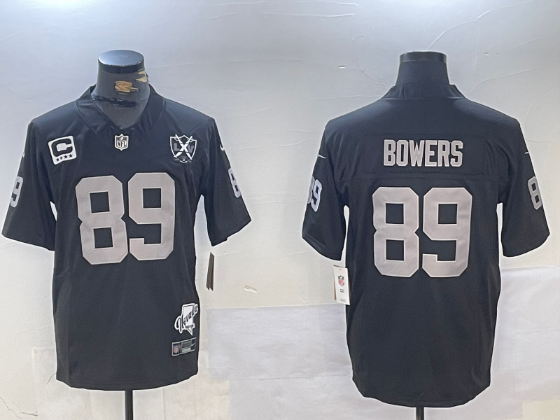 Men's Las Vegas Raiders Brock Bowers #89 Black Game Jerseys