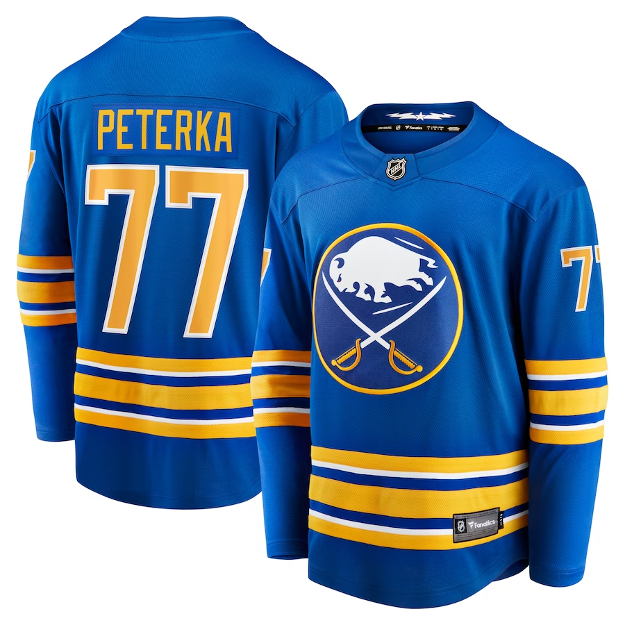 Men's Buffalo Sabres JJ Peterka #77 Royal Replica Jerseys
